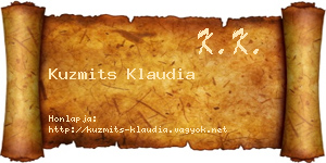 Kuzmits Klaudia névjegykártya
